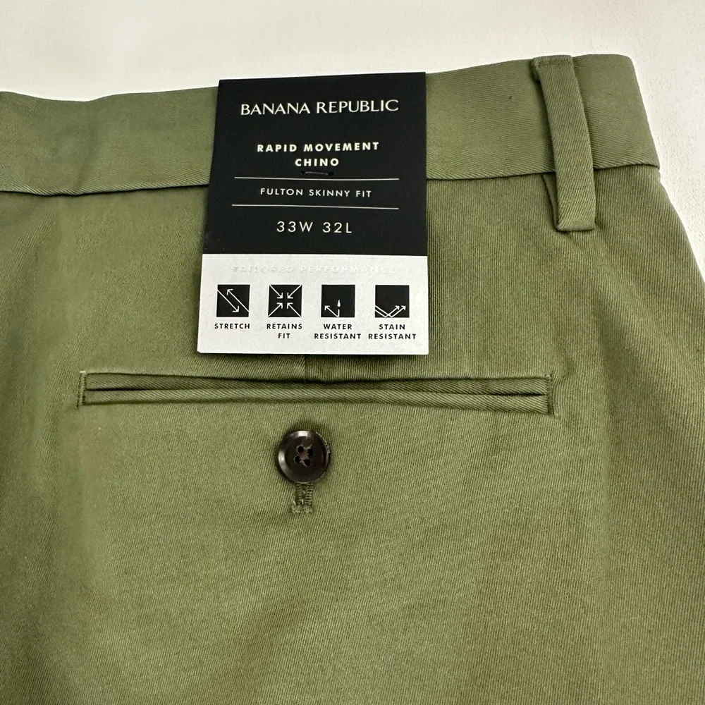 Banana republic men’s size 33/32 flu and‎ skinny fit Chino pants new with tags